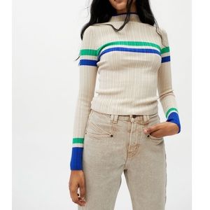 NWT UO Y2K Striped Open-Back Sweater